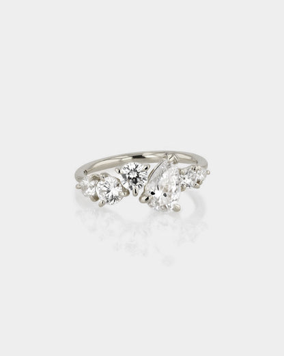 2.0 CT Pear Shaped Lab Grown Diamond Cluster Ring 1