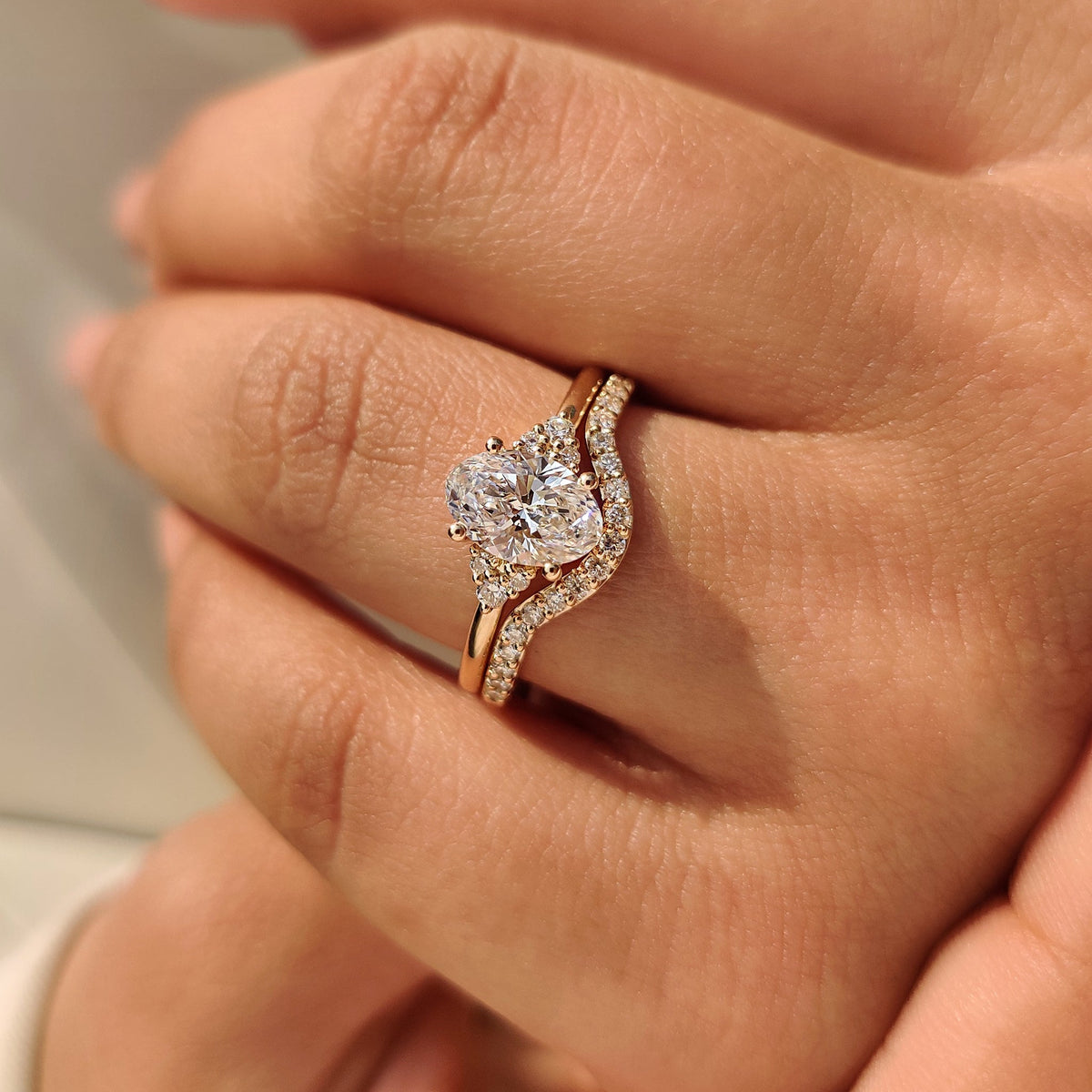 Solitaire Cathedral- 1.8 CT Cushion Lab Grown Diamond Wedding Band