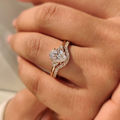 Solitaire Cathedral- 1.8 CT Cushion Lab Grown Diamond Wedding Band
