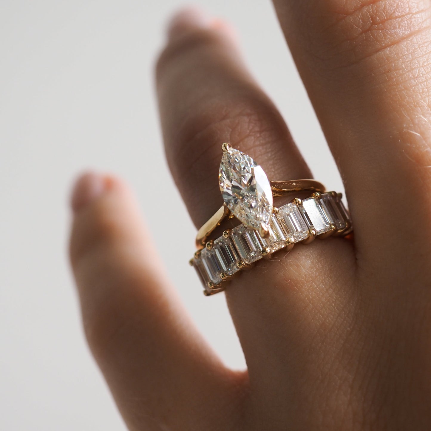 Elegant 0.50 TCW Emerald-Cut Lab Grown Diamond Half Eternity Band 3