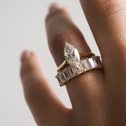 Elegant 0.50 TCW Emerald-Cut Lab Grown Diamond Half Eternity Band 3