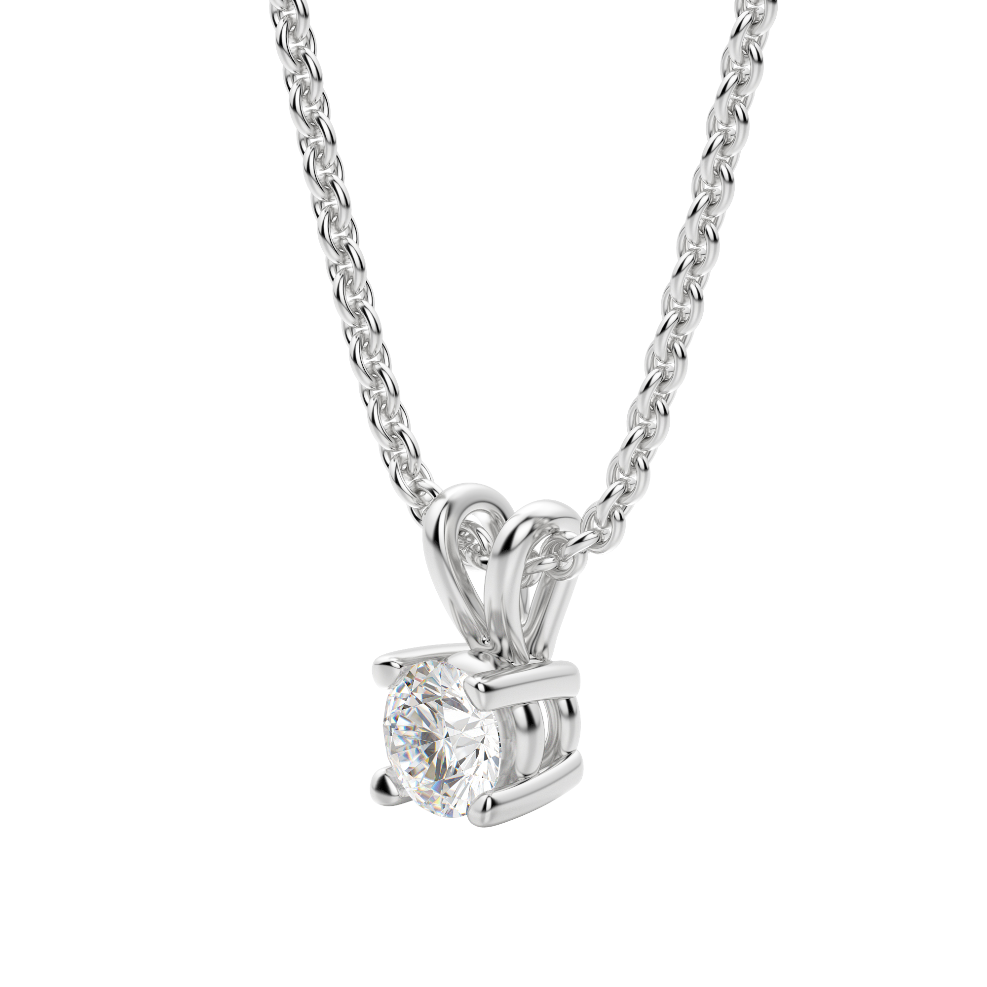 1.0 CT Round Lab-Grown Diamond Solitaire Pendant Necklace in Gold