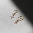 Load image into Gallery viewer, 0.02 TCW Round Lab Grown Diamond Starburst Hoop Earrings
