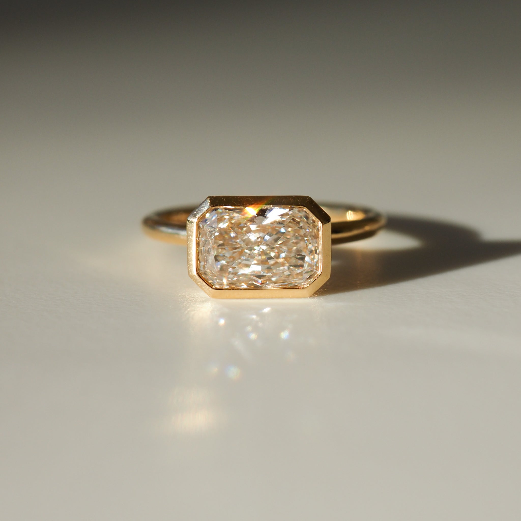 1.70 CT Radiant Lab-Grown Diamond Gold Solitaire Ring