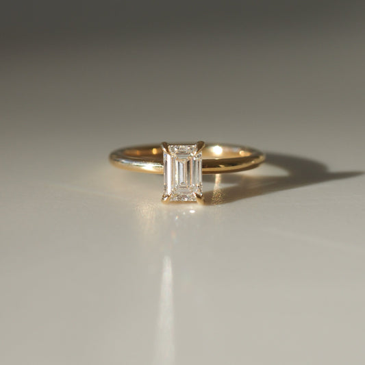 Radiant 0.70 CT Emerald Cut Lab Grown Diamond Solitaire Ring