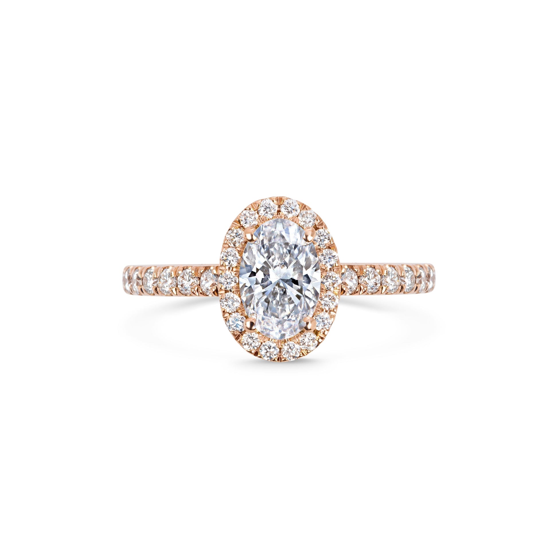 0.7 CT Oval Halo CVD F/VS1 Diamond Engagement Ring 8