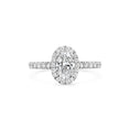 Load image into Gallery viewer, 0.7 ct Oval F- VS1 Diamond Halo & Pave Engagement Ring
