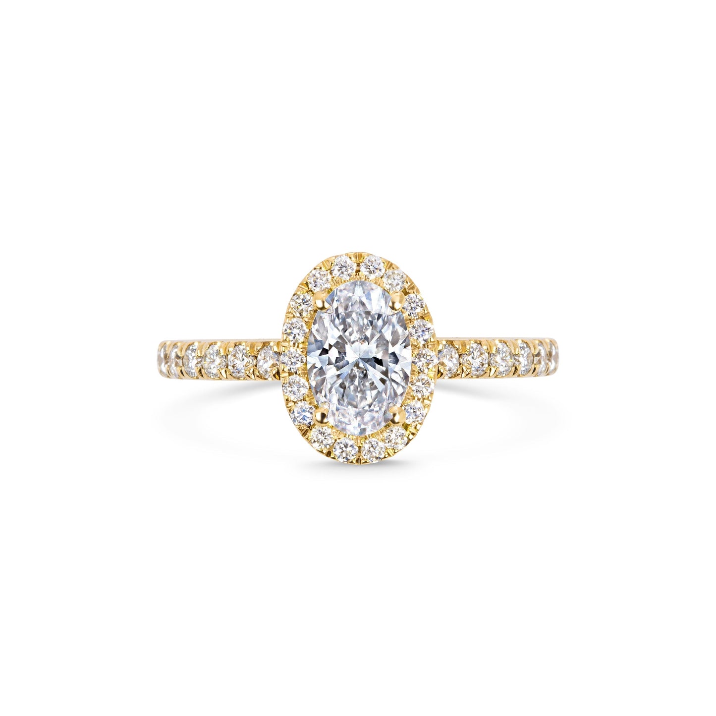 0.7 CT Oval Halo CVD F/VS1 Diamond Engagement Ring 5