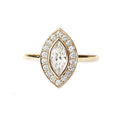 Load image into Gallery viewer, 0.5ct Marquise F- VS1 Diamond Halo Engagement Ring
