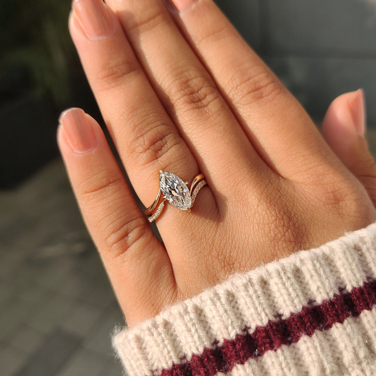 Solitaire Cathedral- 1.8 CT Cushion Lab Grown Diamond Wedding Band