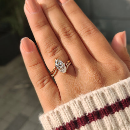 Solitaire Cathedral- 1.8 CT Cushion Lab Grown Diamond Wedding Band