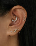 Load image into Gallery viewer, 0.03 TCW Round Lab Grown Diamond Curved Gold Earring
