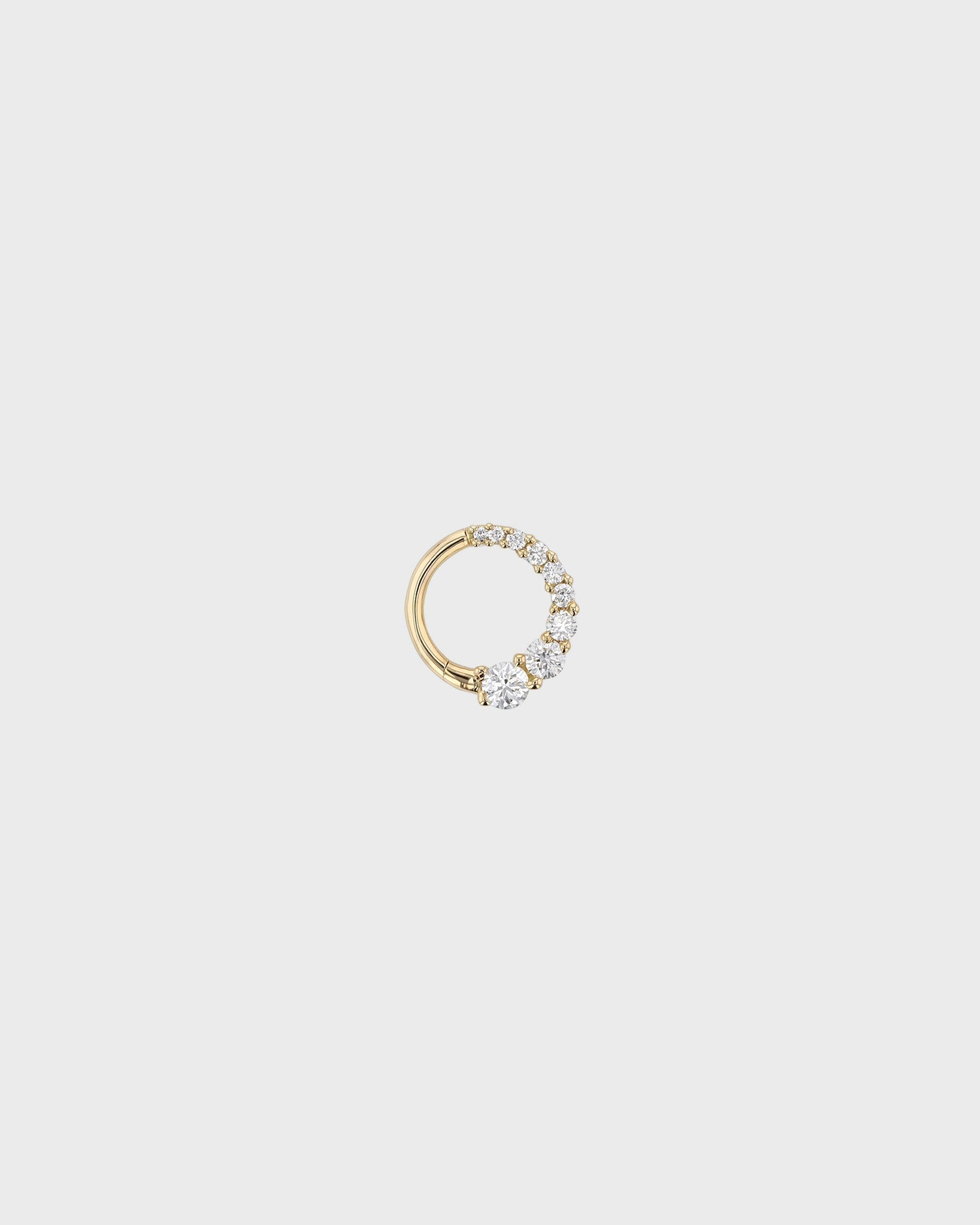 0.03 TCW Round Lab Grown Diamond Curved Gold Earring