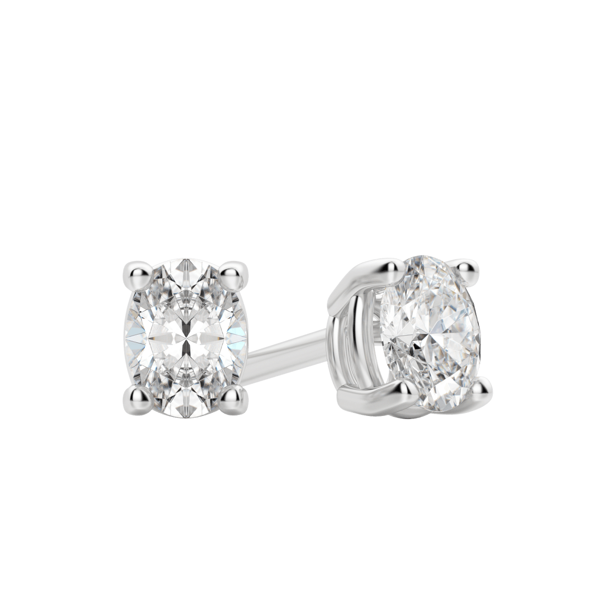 2.0 TCW Dazzling Oval Lab-Grown Diamond Stud Earrings in Gold Setting 5