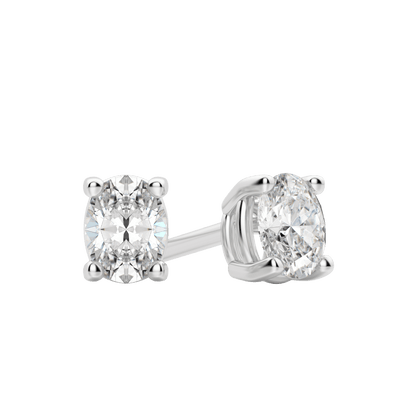 2.0 TCW Dazzling Oval Lab-Grown Diamond Stud Earrings in Gold Setting 5