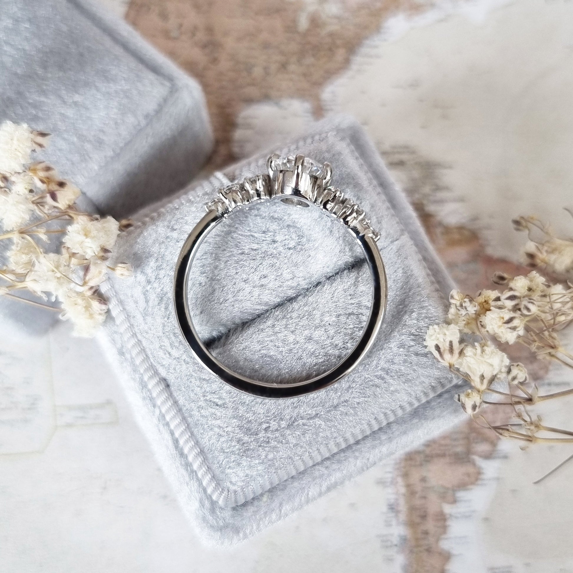 1.2 CT Oval Lab-Grown Diamond Cluster Engagement Ring 5