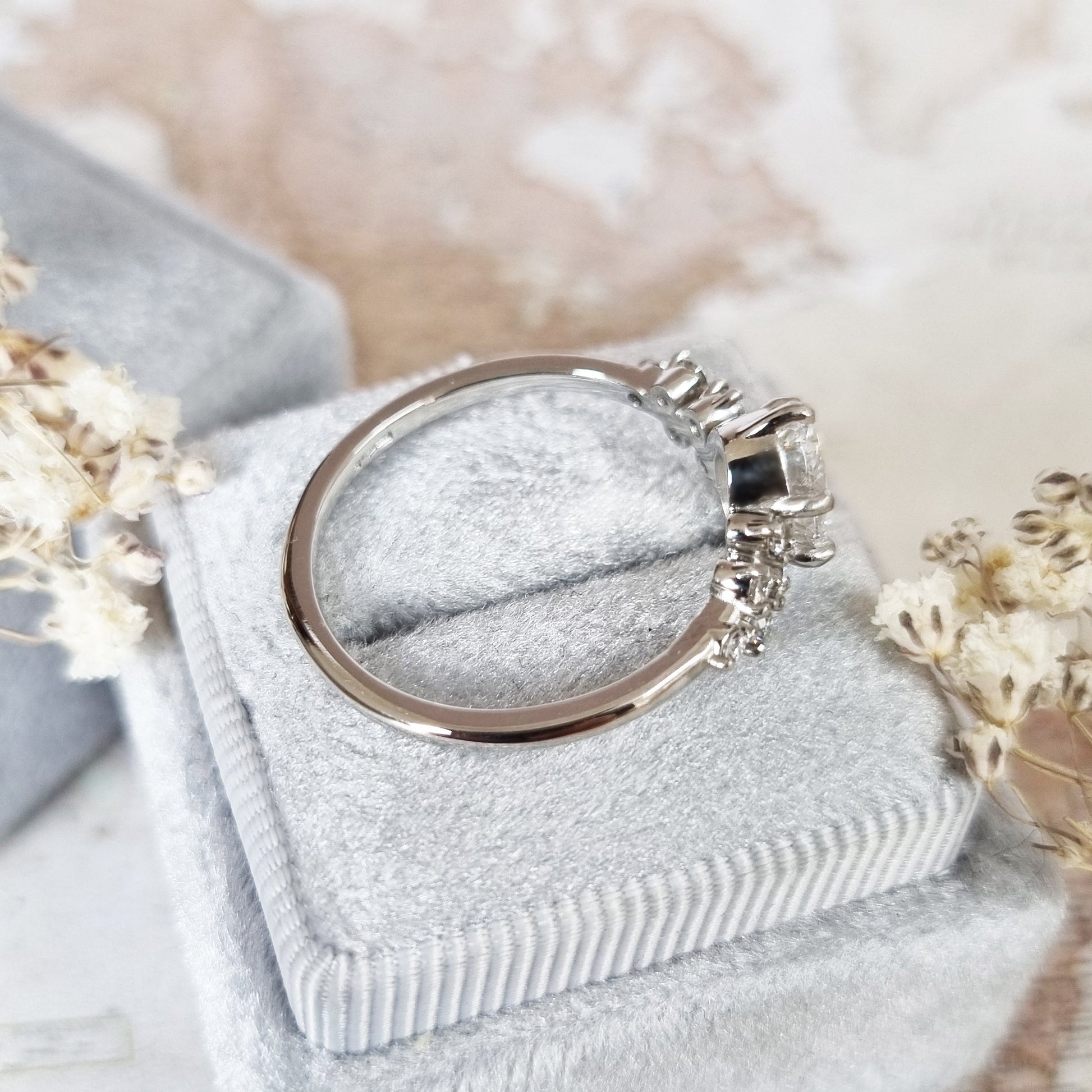 1.2 CT Oval Lab-Grown Diamond Cluster Engagement Ring 4