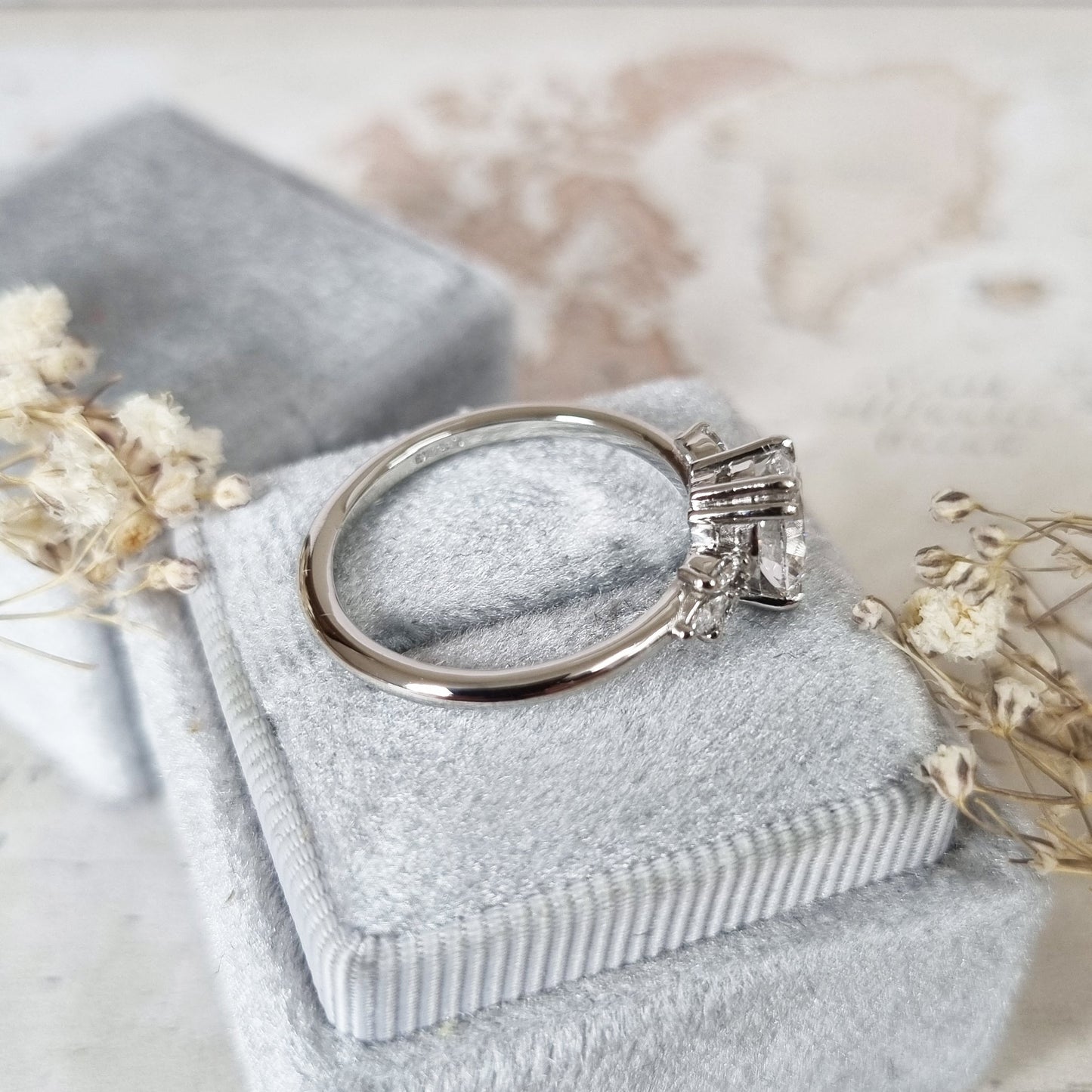 1.2 CT Oval Lab-Grown Diamond Cluster Engagement Ring 4