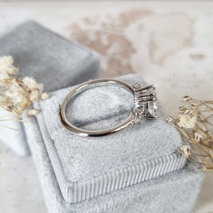 1.2 CT Oval Lab-Grown Diamond Cluster Engagement Ring 4