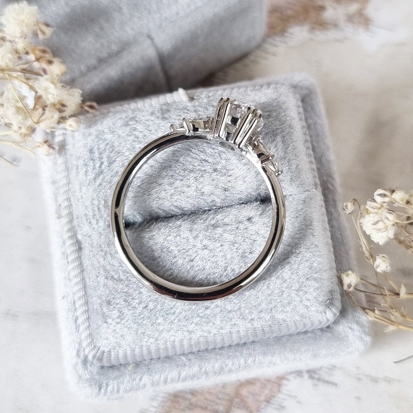 1.2 CT Oval Lab-Grown Diamond Cluster Engagement Ring 5