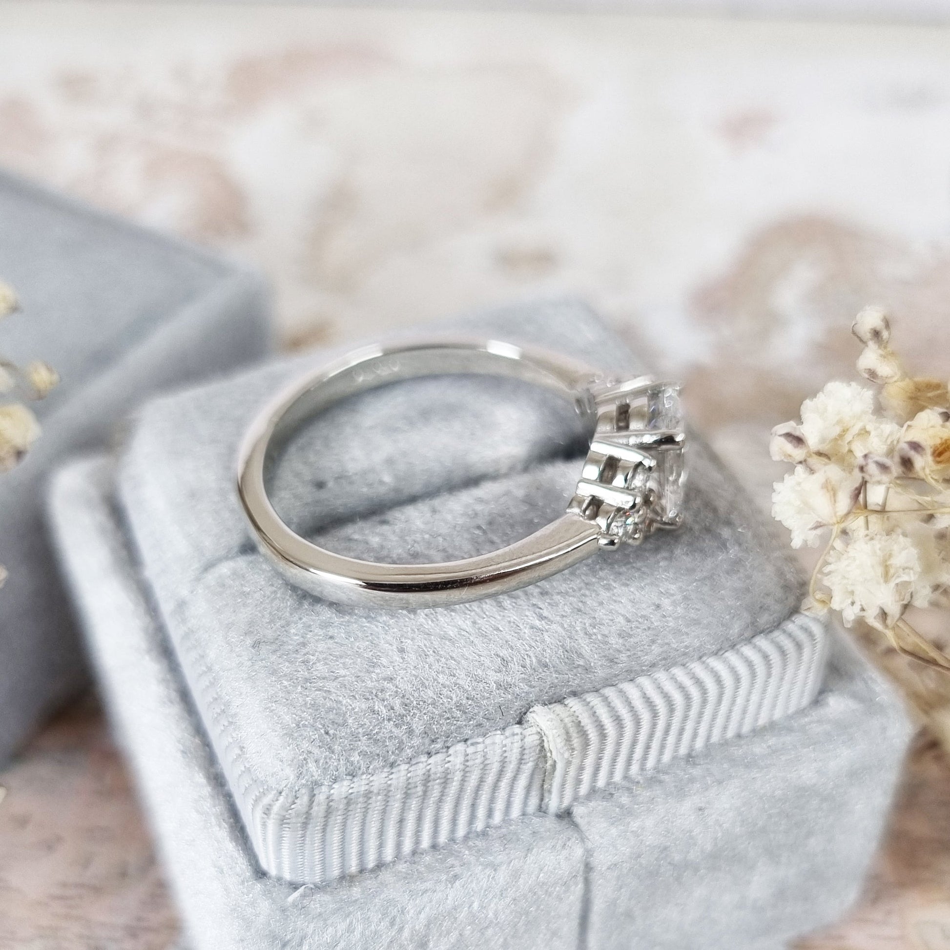 1.2 CT Oval Lab-Grown Diamond Cluster Engagement Ring 4