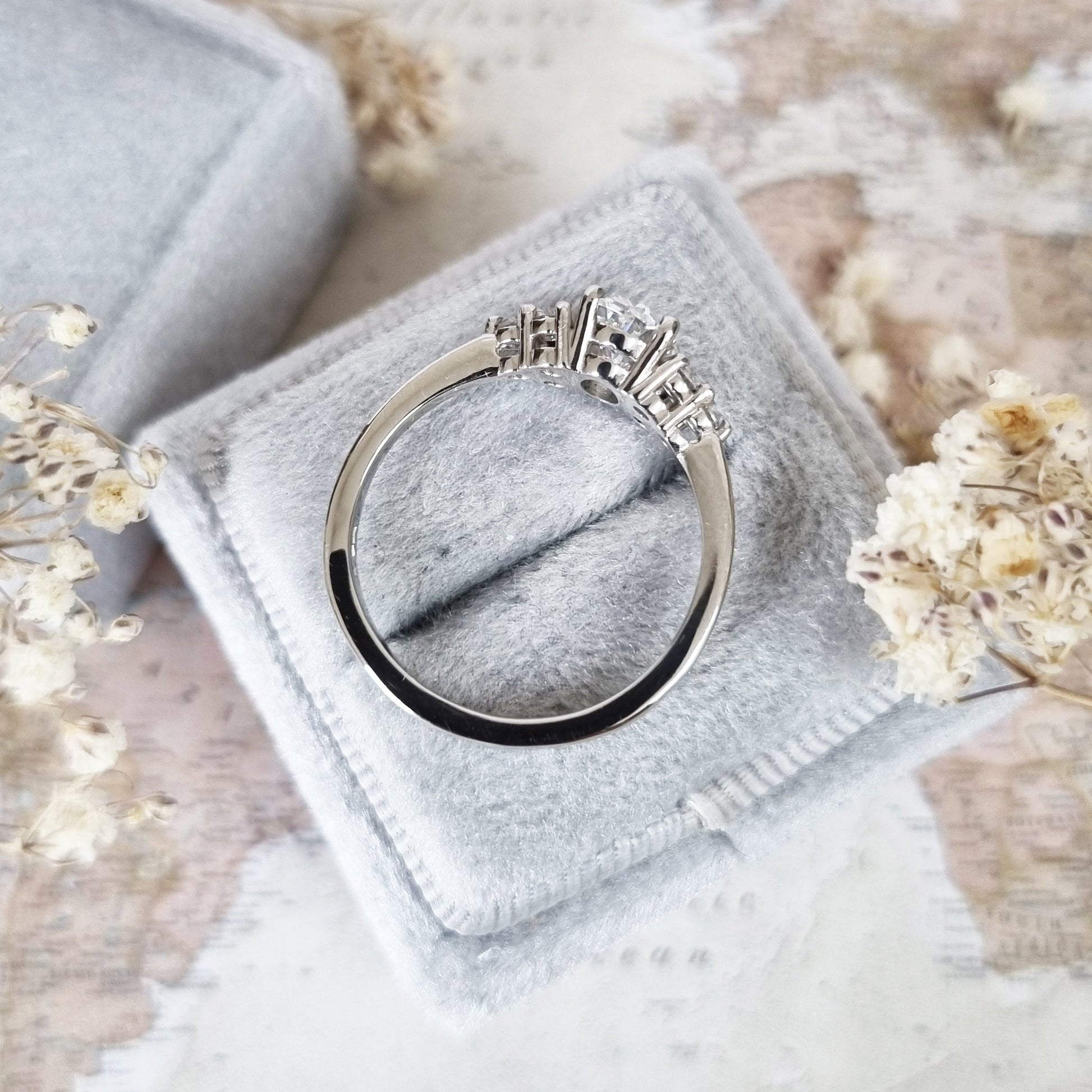 1.2 CT Oval Lab-Grown Diamond Cluster Engagement Ring 5