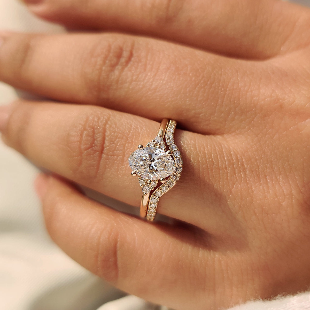 Solitaire Cathedral- 1.8 CT Cushion Lab Grown Diamond Wedding Band