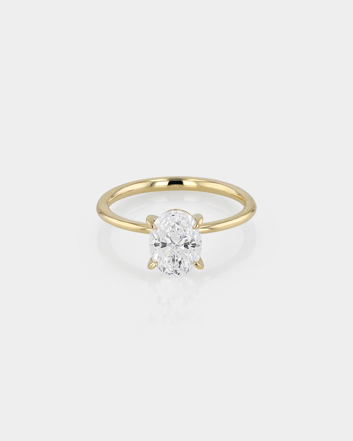 2.0 CT Oval Lab Grown Diamond Solitaire  Engagement Ring