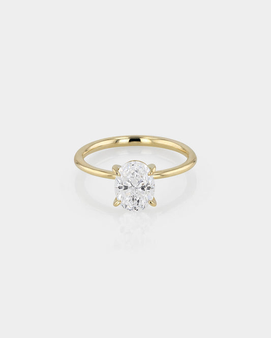 2.0 CT Oval Lab Grown Diamond Solitaire  Engagement Ring