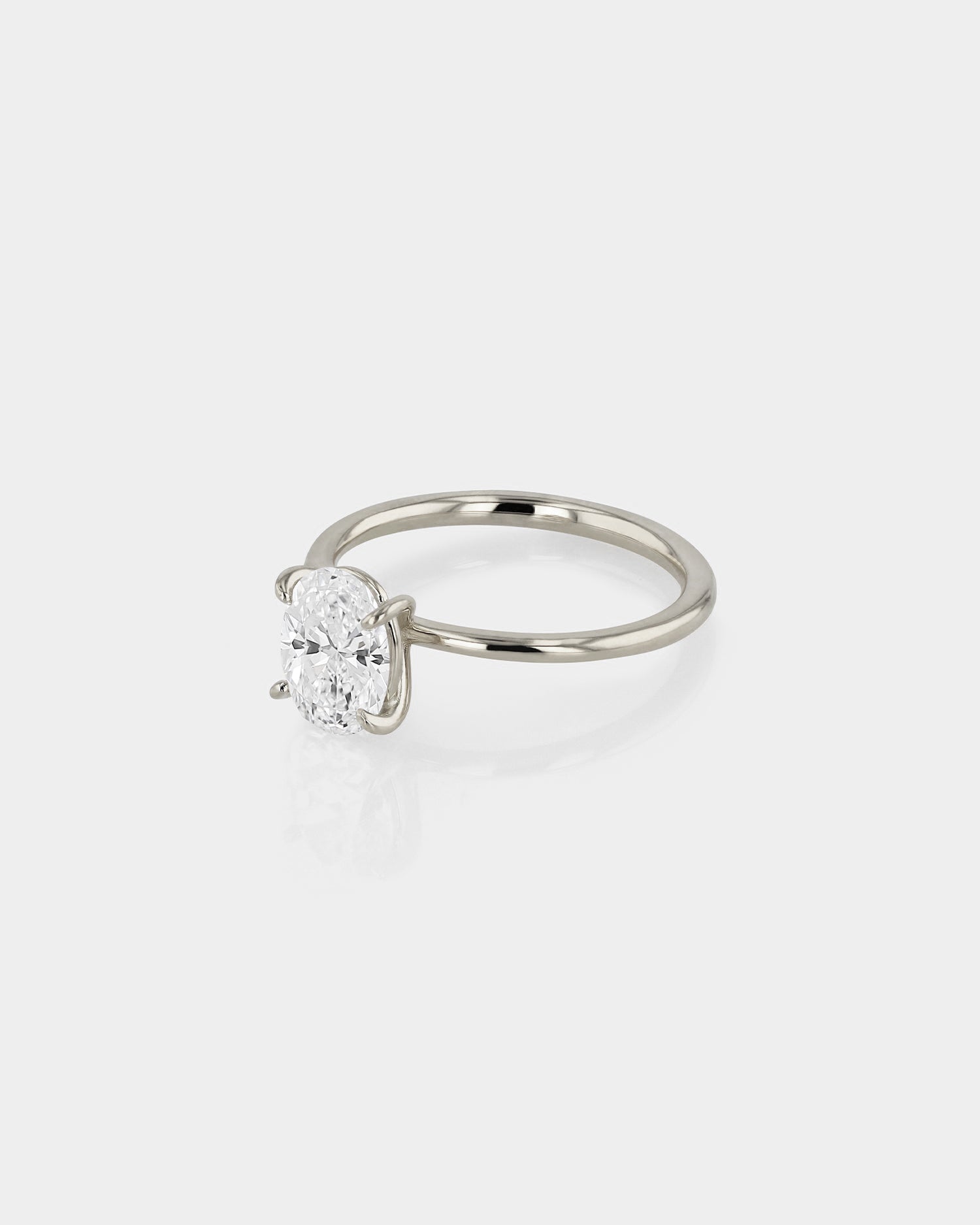 2.0 CT Oval Lab Grown Diamond Solitaire  Engagement Ring