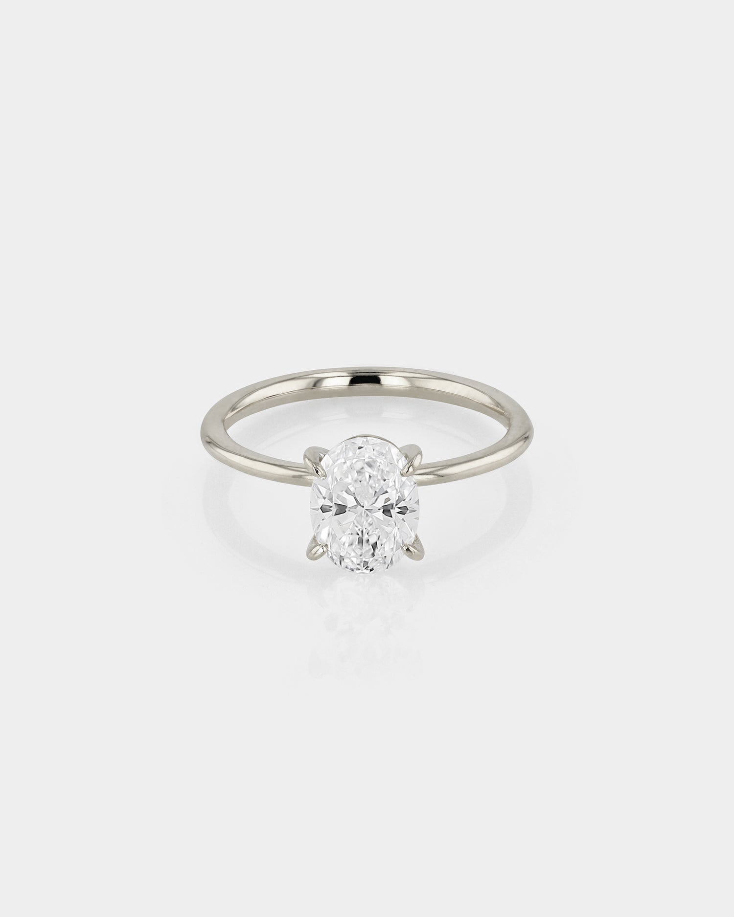 2.0 CT Oval Lab Grown Diamond Solitaire  Engagement Ring