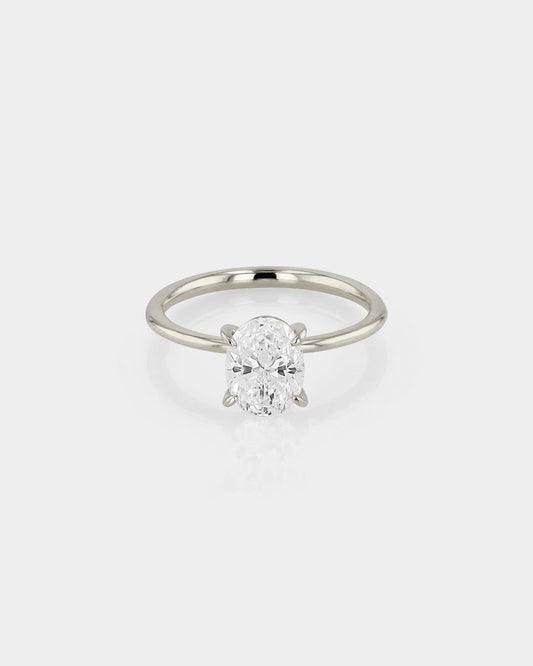 2.0 CT Oval Lab Grown Diamond Solitaire  Engagement Ring