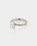 Load image into Gallery viewer, 2.0 CT Oval Lab Grown Diamond Pavé Solitaire Ring
