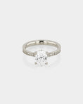 Load image into Gallery viewer, 2.0 CT Oval Lab Grown Diamond Pavé Solitaire Ring
