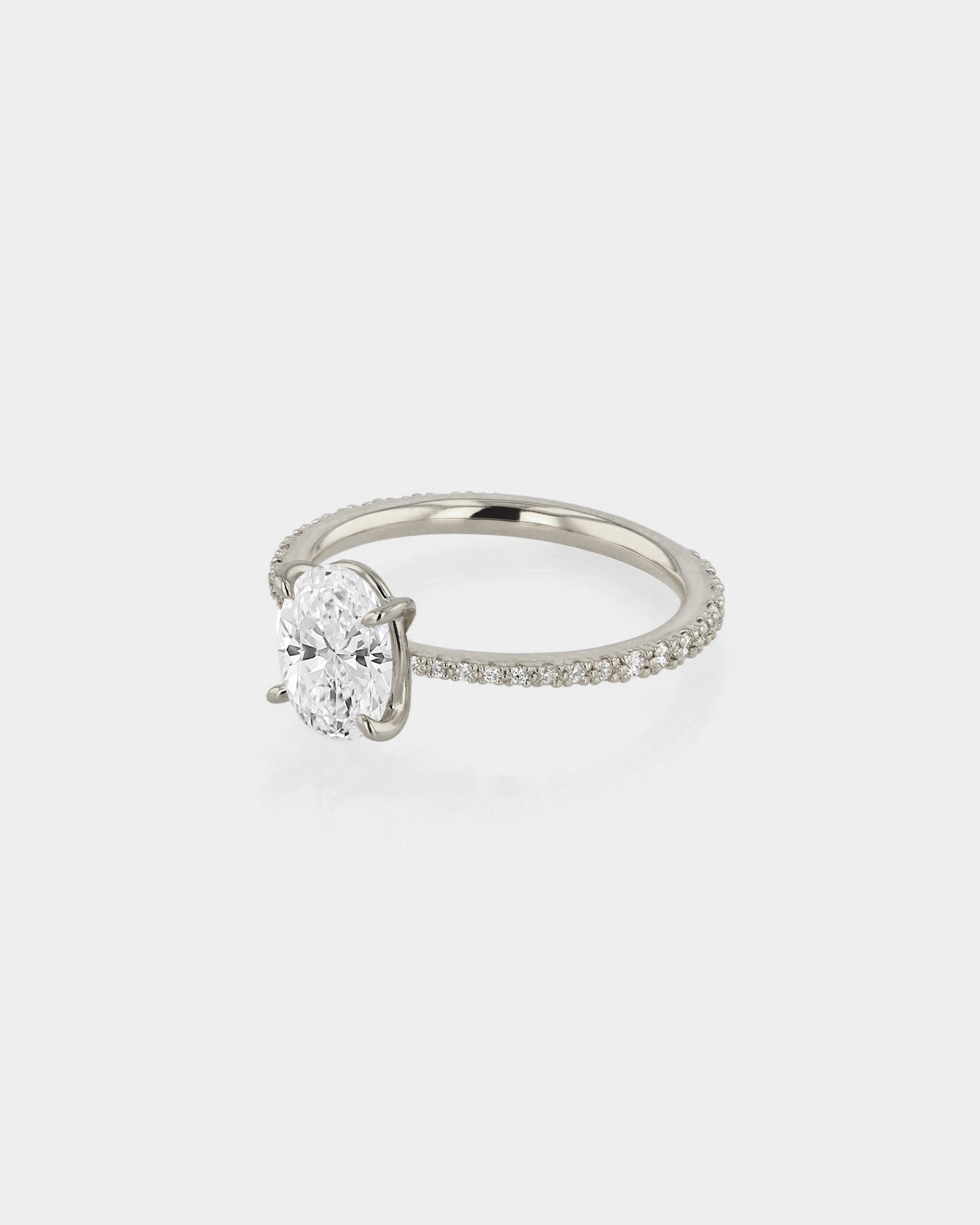 2.0 CT Oval Lab Grown Diamond Pave Engagement Ring