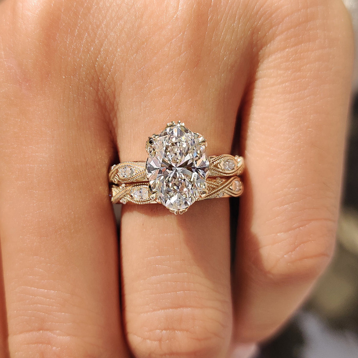 Solitaire Cathedral- 1.8 CT Cushion Lab Grown Diamond Wedding Band