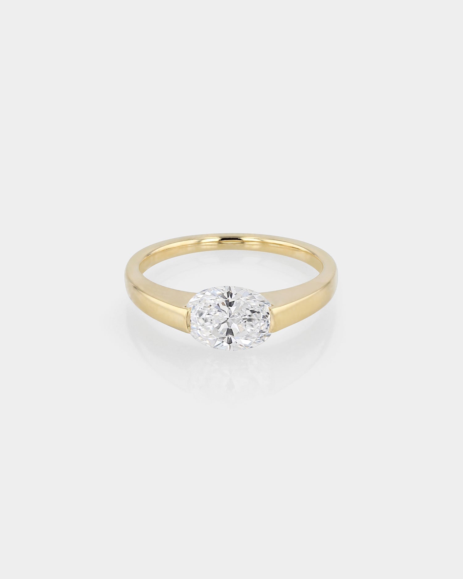 0.50 CT Oval  Lab Grown Diamond Solitaire Engagement Ring