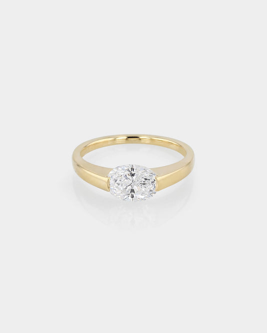 0.50 CT Oval  Lab Grown Diamond Solitaire Engagement Ring