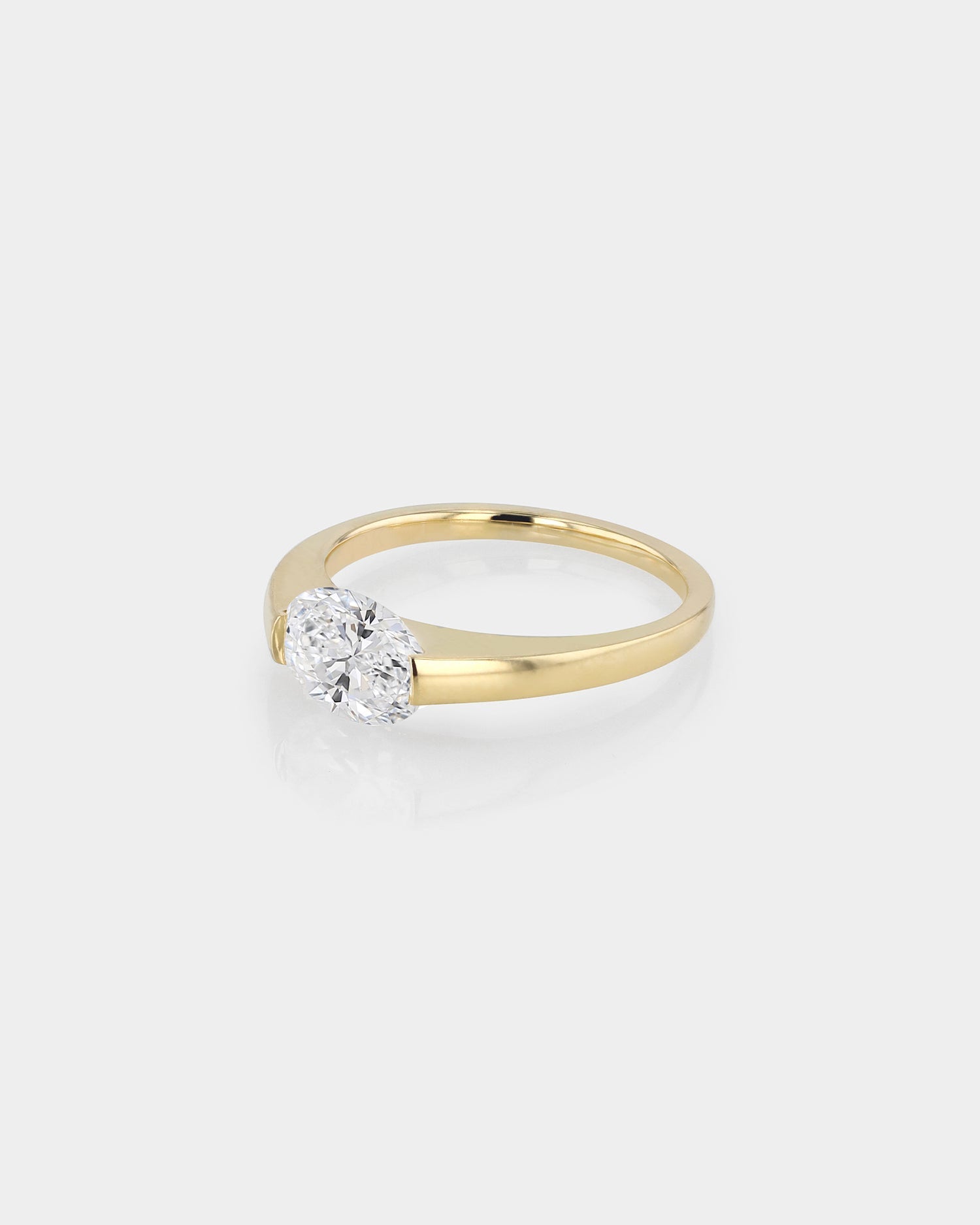 0.50 CT Oval  Lab Grown Diamond Solitaire Engagement Ring