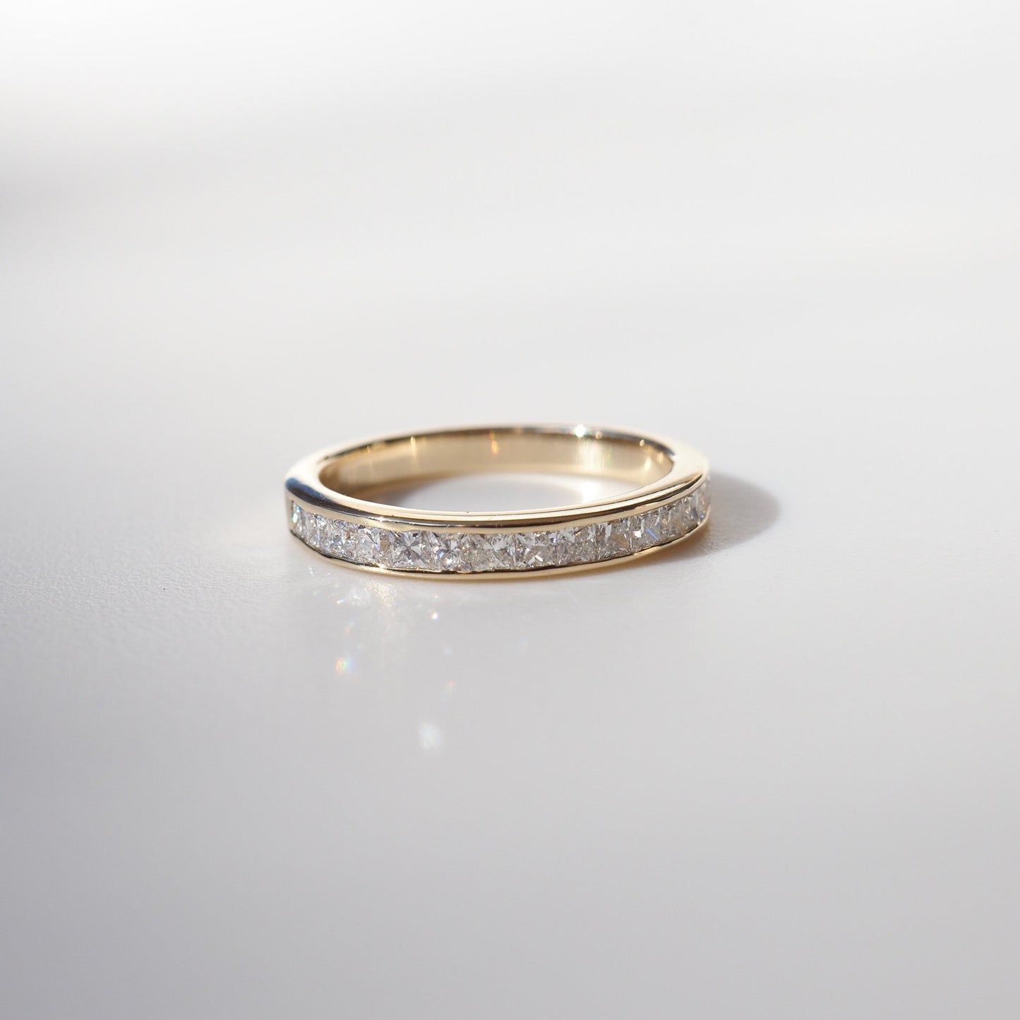 Exquisite Princess Cut Lab-Grown Diamond Channel Set Wedding Band 3