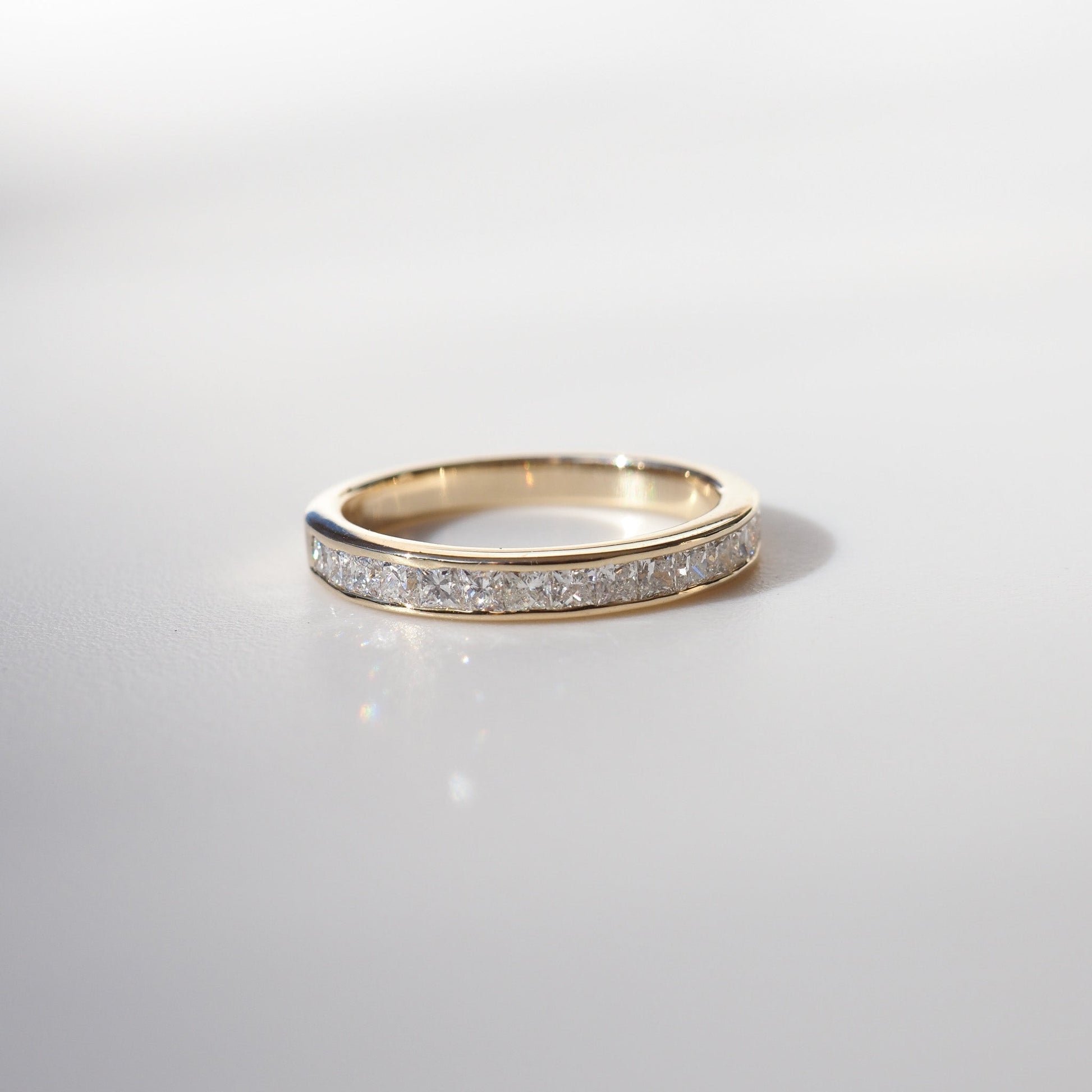 Exquisite Princess Cut Lab-Grown Diamond Channel Set Wedding Band 3
