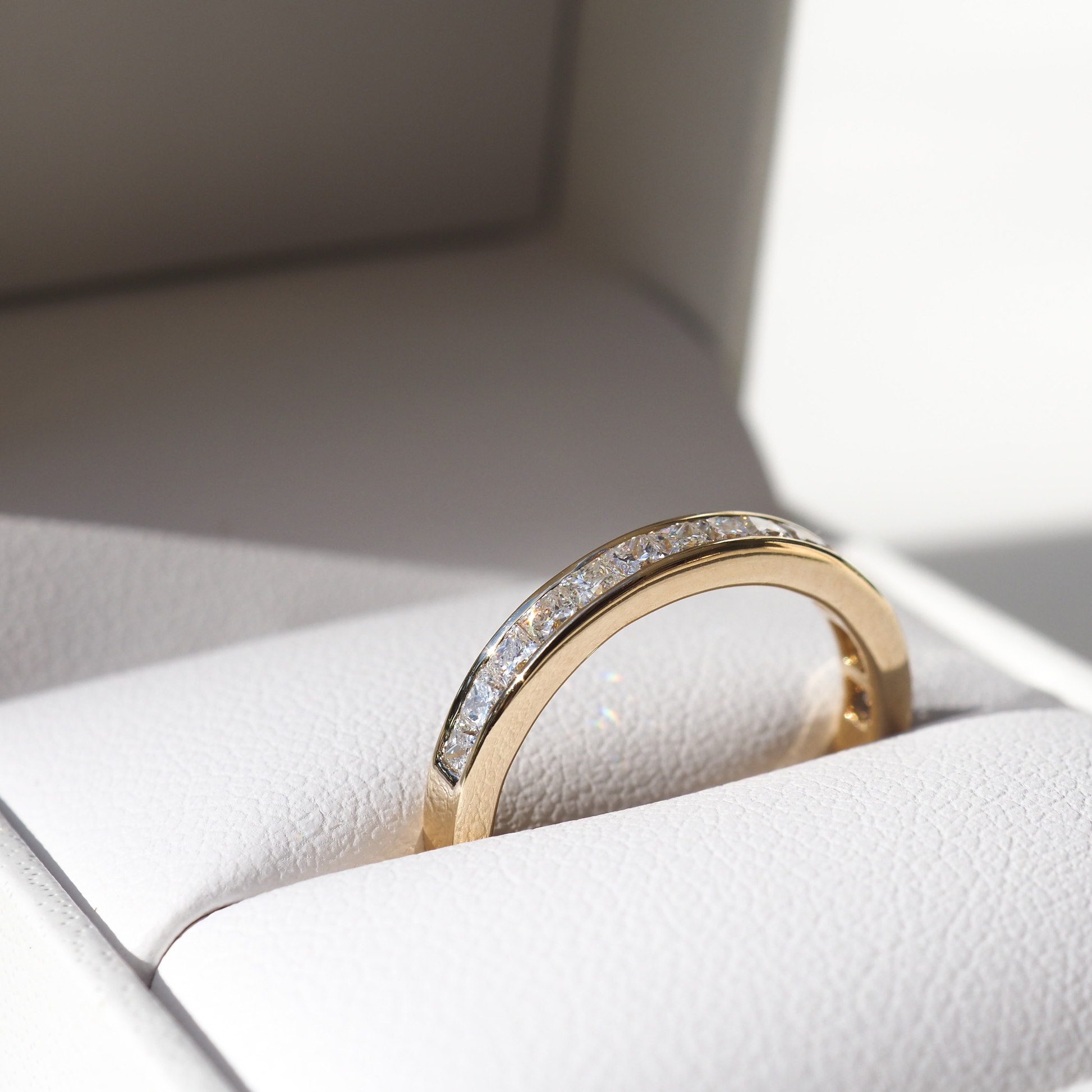 Exquisite Princess Cut Lab-Grown Diamond Channel Set Wedding Band 5