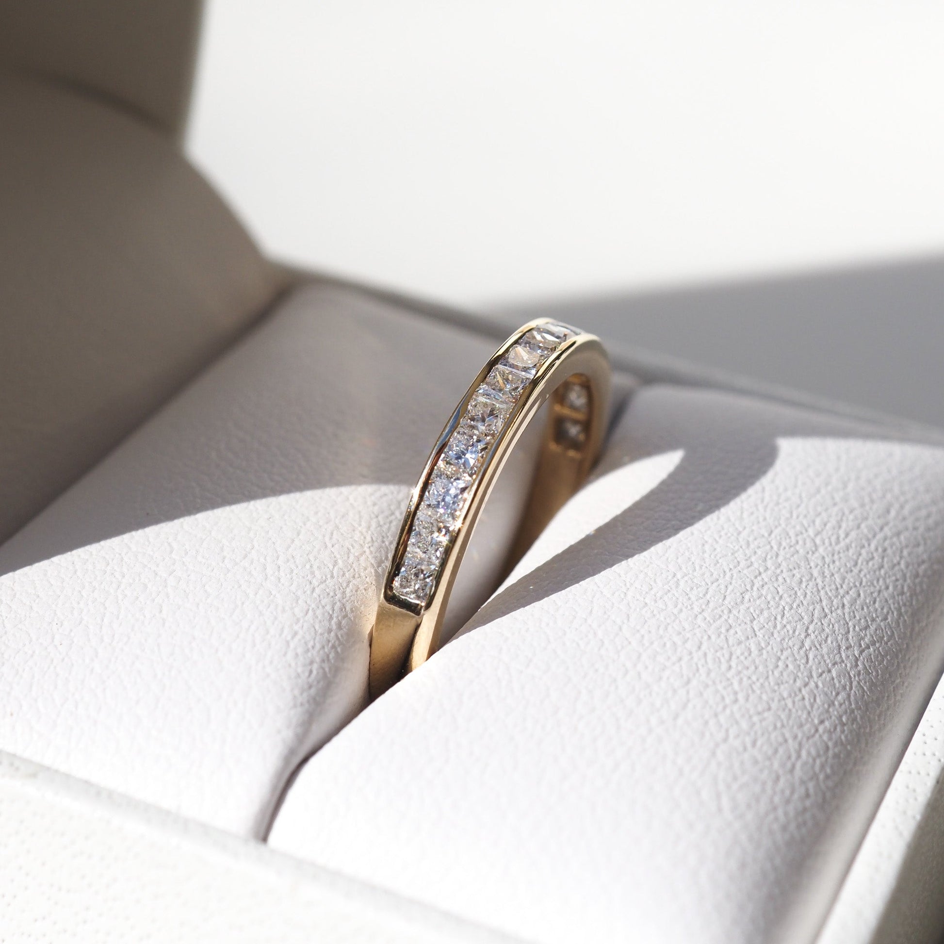 Exquisite Princess Cut Lab-Grown Diamond Channel Set Wedding Band 2