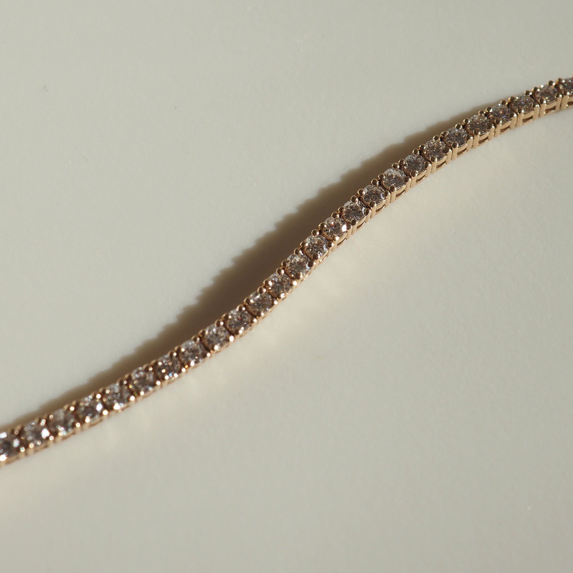 2.71 Carat Round Lab-Grown Diamond Tennis Bracelet in Gold