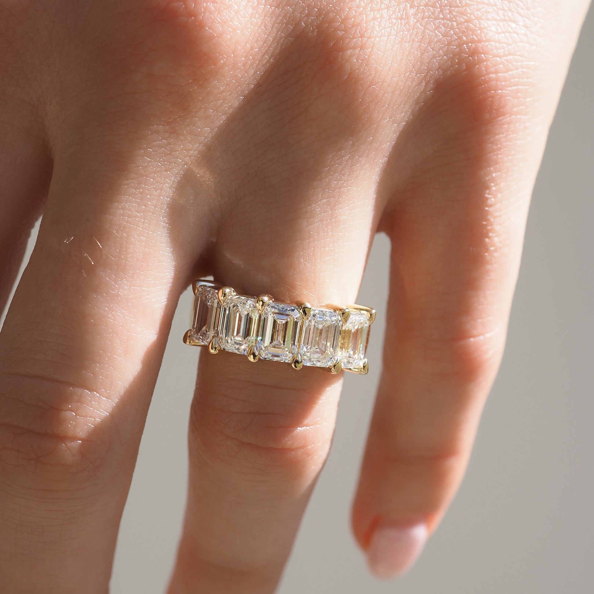 Radiant 0.50 TCW Emerald-Cut Lab Grown Diamond Wedding Band 3