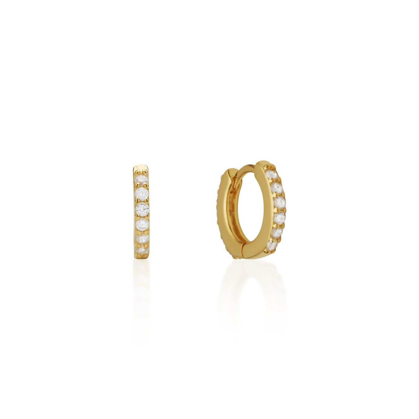 Gold Hoop Earrings with 0.2 TCW Round Lab-Grown Diamonds 1