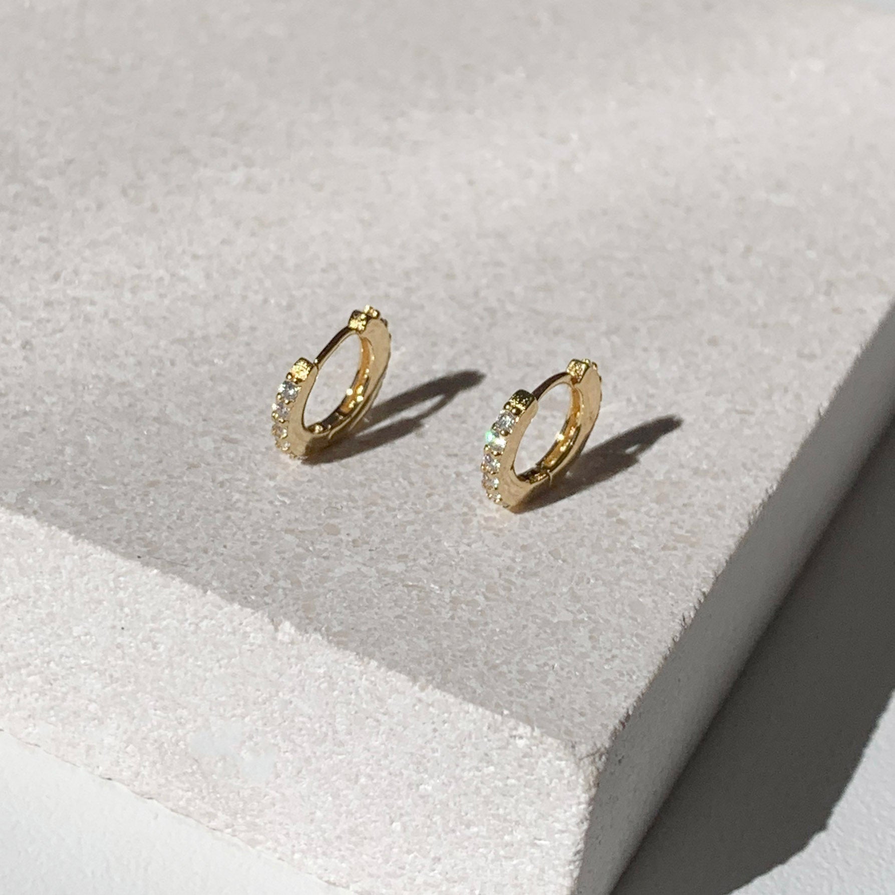 Gold Hoop Earrings with 0.2 TCW Round Lab-Grown Diamonds