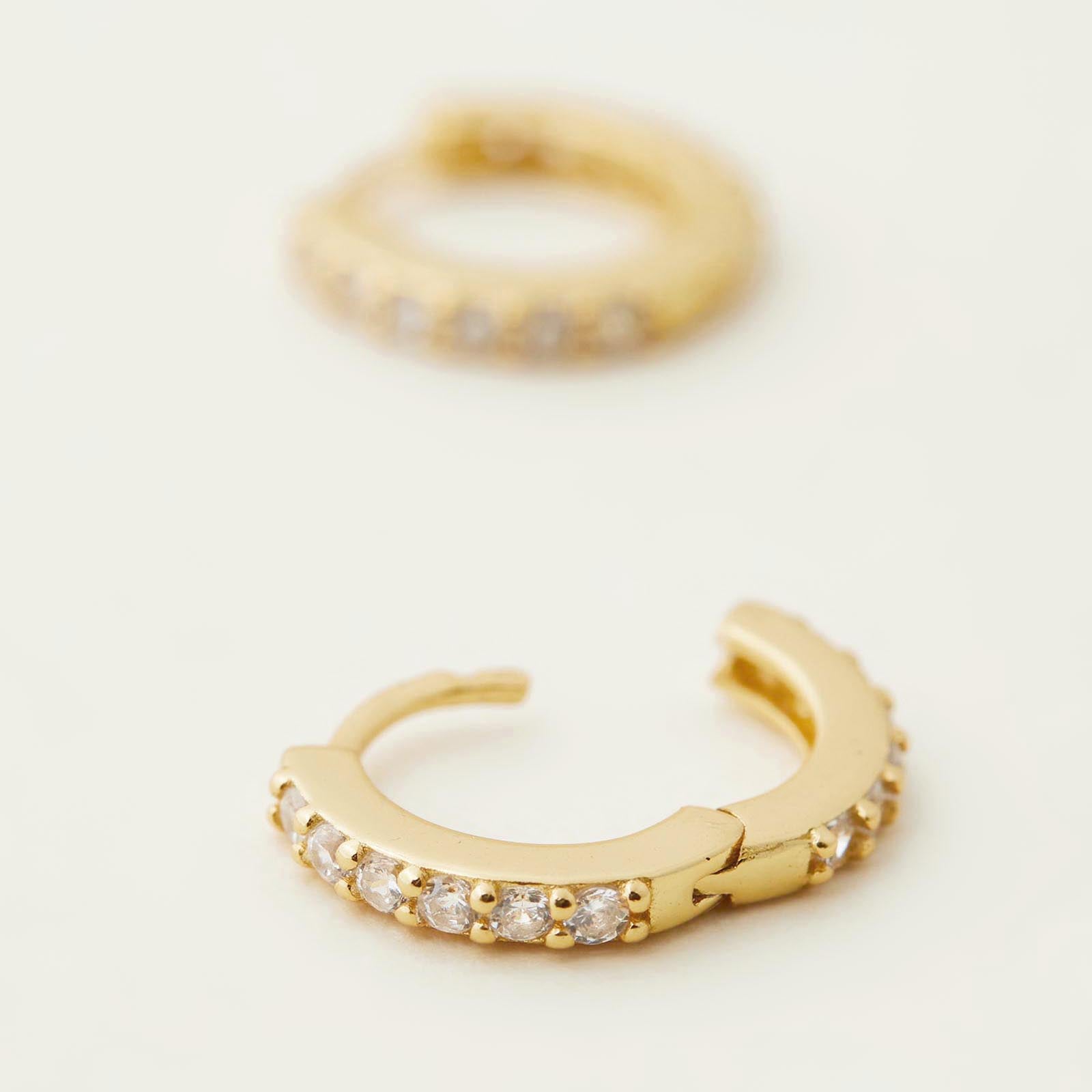 Gold Hoop Earrings with 0.2 TCW Round Lab-Grown Diamonds 10