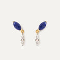 Load image into Gallery viewer, Ethereal Marquise Blue Opal and Lab Made Diamond Drop Earrings
