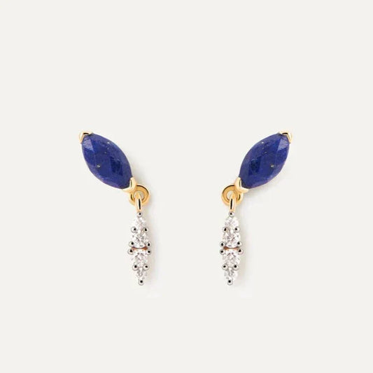 Ethereal Marquise Blue Opal and Lab Made Diamond Drop Earrings